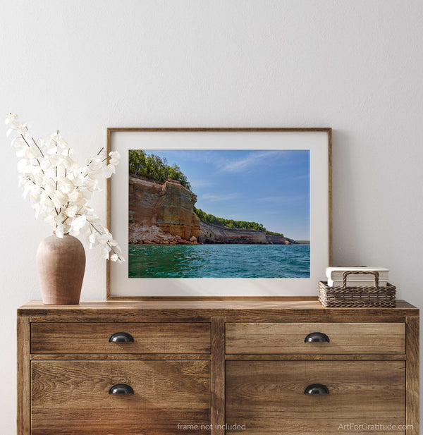 Sandstone Cliffs, Pictured Rocks Michigan Fine Art Photography Print