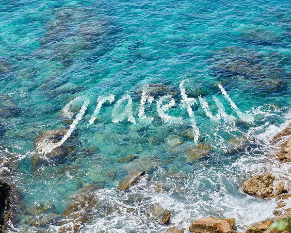 Grateful Quote In Caribbean Ocean, St. John USVI Fine Art Photography Print