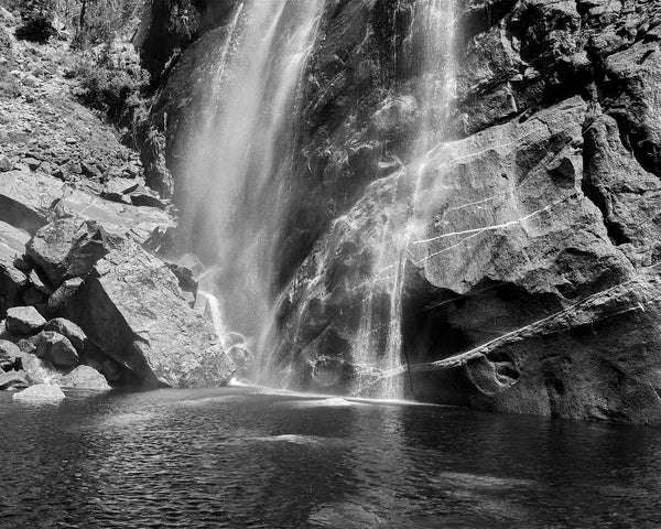 Lower Yosemite Falls Pool Of Water, Yosemite Black And White Fine Art Photography Print