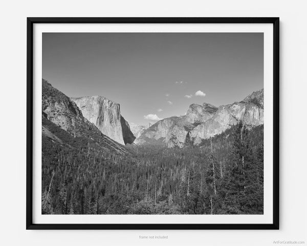 Tunnel View, Yosemite Black And White Fine Art Photography Print