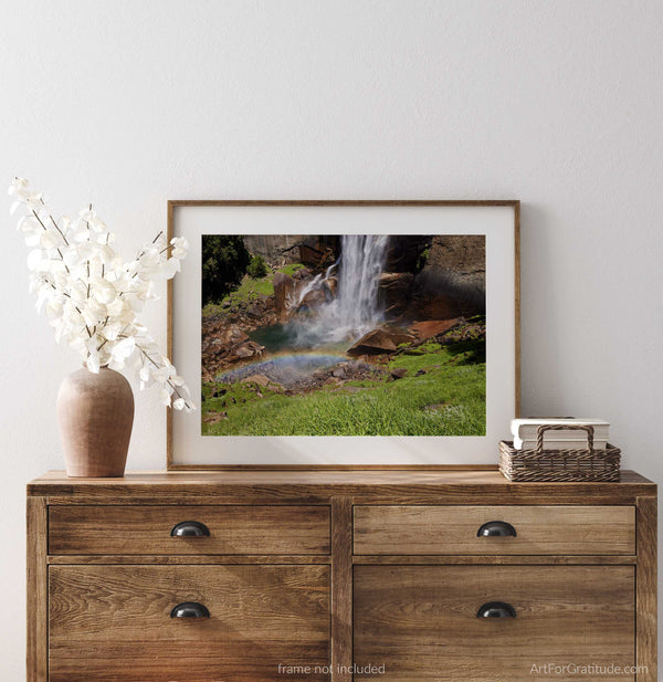 Waterfall Rainbow In Vernal Falls, Yosemite Fine Art Photography Print