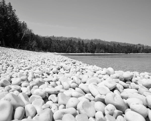 Schoolhouse Beach, Door County Black & White Fine Art Photography Print