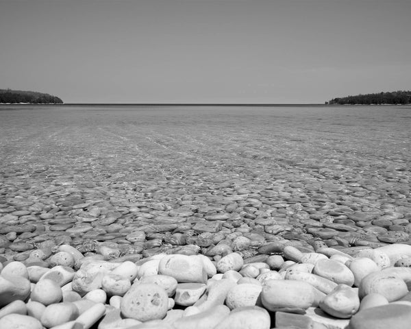 Schoolhouse Beach, Door County Black & White Fine Art Photography Print