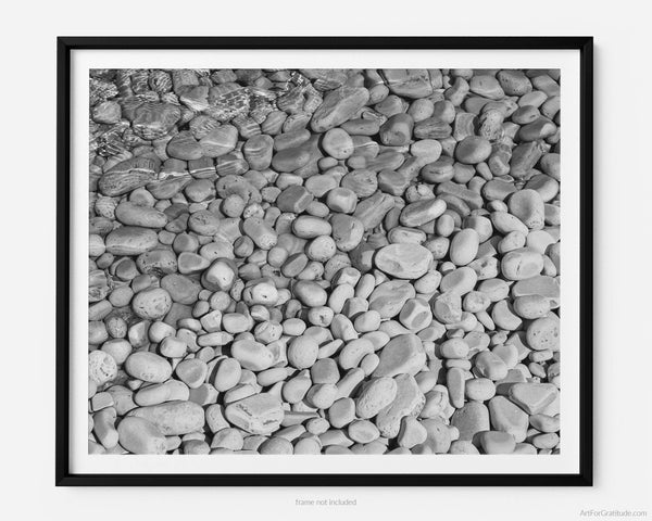 Schoolhouse Beach, Door County Wisconsin Black And White Fine Art Photography Print