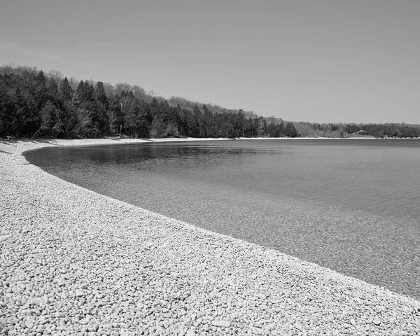 Schoolhouse Beach, Door County Black & White Fine Art Photography Print