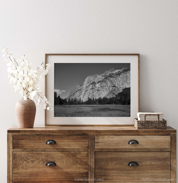 El Capitan Over Cook's Meadow, Yosemite Black & White Fine Art Photography Print