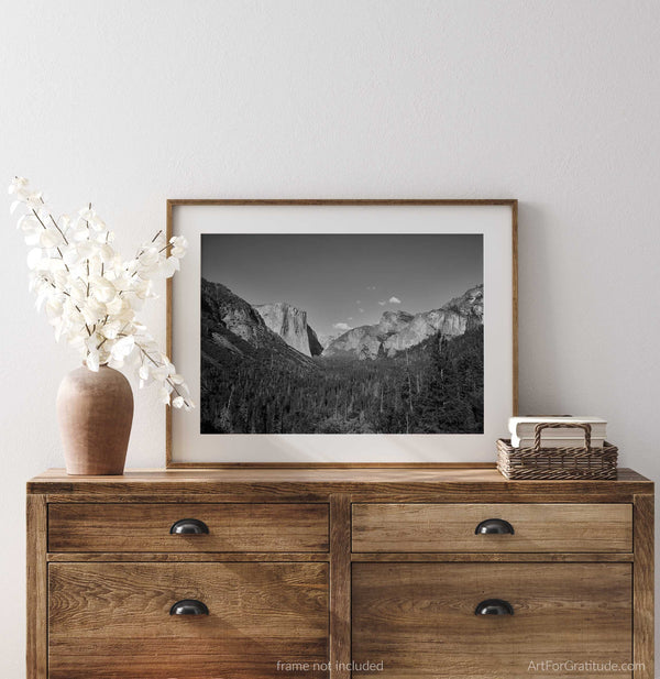 Tunnel View, Yosemite Black And White Fine Art Photography Print