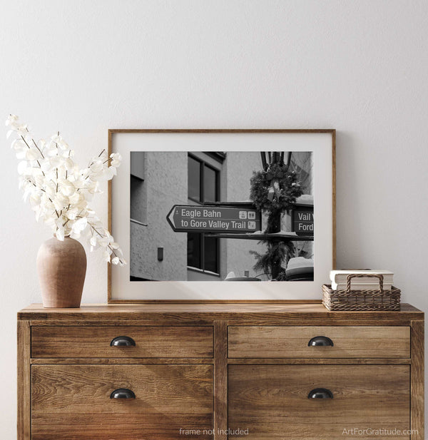 Lionshead Village Sign to Eagle Bahn Gondola & Gore Valley Trail