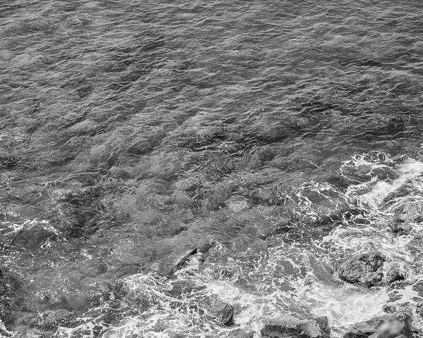 Clear Blue Caribbean Ocean Off Ram Head Trail, St. John USVI Black And White Fine Art Photography Print