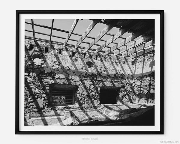Sugar Mill Plantation Ruins Off Reef Bay Trail, St. John USVI Black And White Fine Art Photography Print