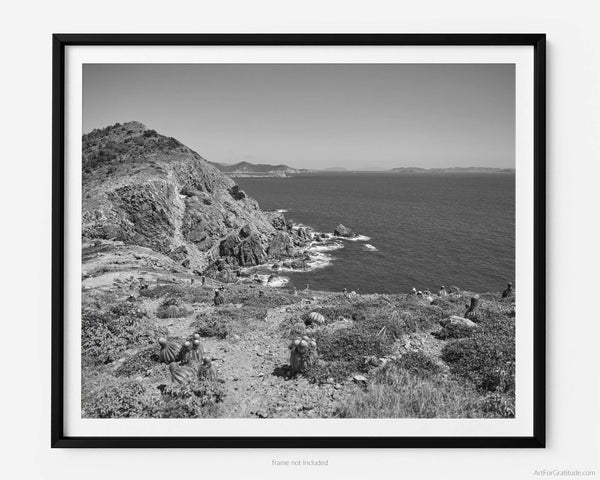 Ram Head Peak On Ram's Head Trail, St. John USVI Black And White Fine Art Photography Print