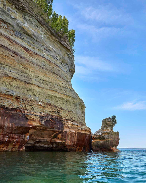 Kissing Rock And Sandstone Cliffs, Pictured Rocks Michigan Fine Art Photography Print