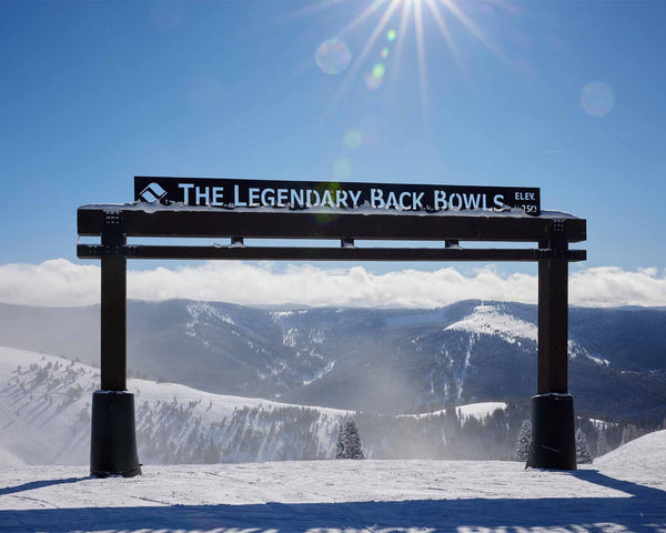 Legendary Back Bowls Sign at Vail Ski Resort, Framed Canvas Print with Floating Frame