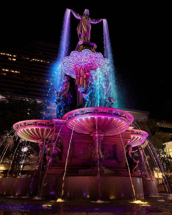 Fountain Square In Cincinnati, Cincinnati Framed Canvas Print, Fine Art Photography