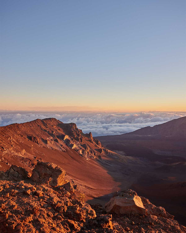 Haleakalā Summit View Into Volcanic Crater at Sunrise, Haleakalā National Park Fine Art Photography Print, In Maui Hawaii