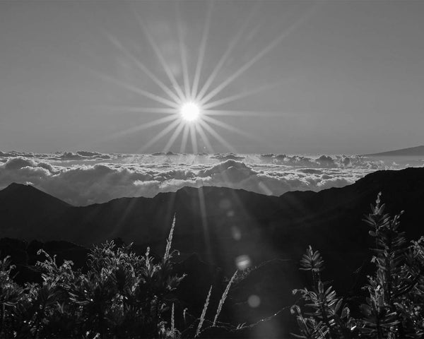 Haleakalā Summit At Sunrise, Haleakalā National Park Black And White Fine Art Photography Print, In Maui Hawaii