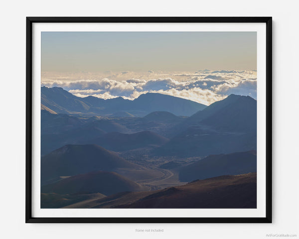 Haleakalā Summit View Towards Sliding Sands Trail, Haleakalā National Park Fine Art Photography Print, In Maui Hawaii