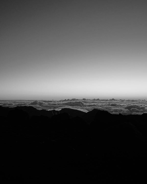 Haleakalā Summit At Sunrise, Haleakalā National Park Black And White Fine Art Photography Print, In Maui Hawaii