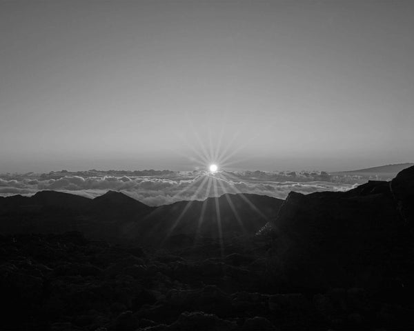 Haleakalā Summit At Sunrise, Haleakalā National Park Black And White Fine Art Photography Print, In Maui Hawaii