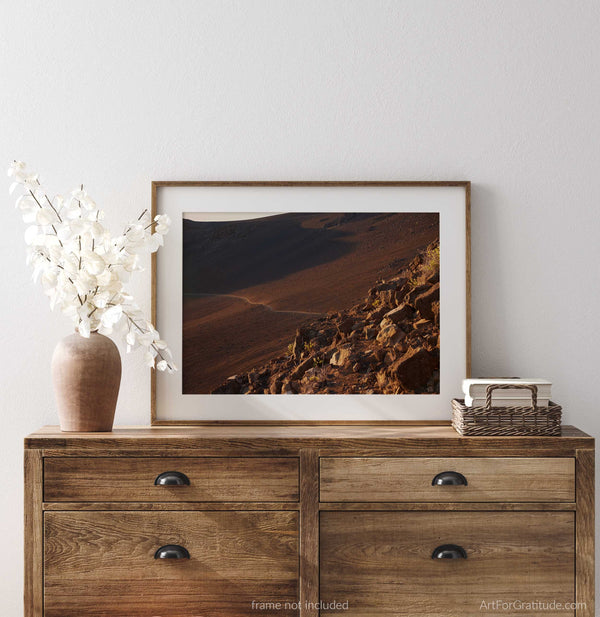 Sliding Sands Trail At Sunrise, Haleakalā National Park Fine Art Photography Print, In Maui Hawaii, Keonehe‘ehe‘e Hike