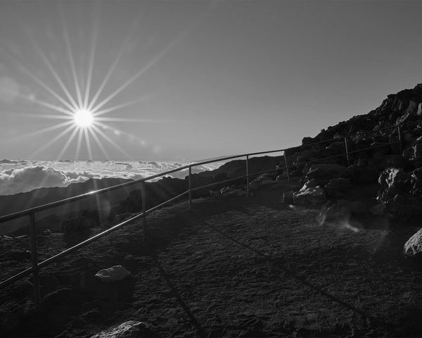 Haleakalā Summit At Sunrise Near Visitor Center, Haleakalā National Park Black And White Fine Art Photography Print, In Maui Hawaii