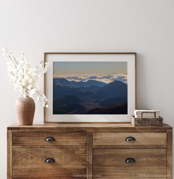 Haleakalā Summit View Towards Sliding Sands Trail, Haleakalā National Park Fine Art Photography Print, In Maui Hawaii