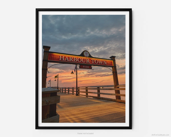 Harbor Town Pier Dock Sign, Hilton Head Island Fine Art Photography Print
