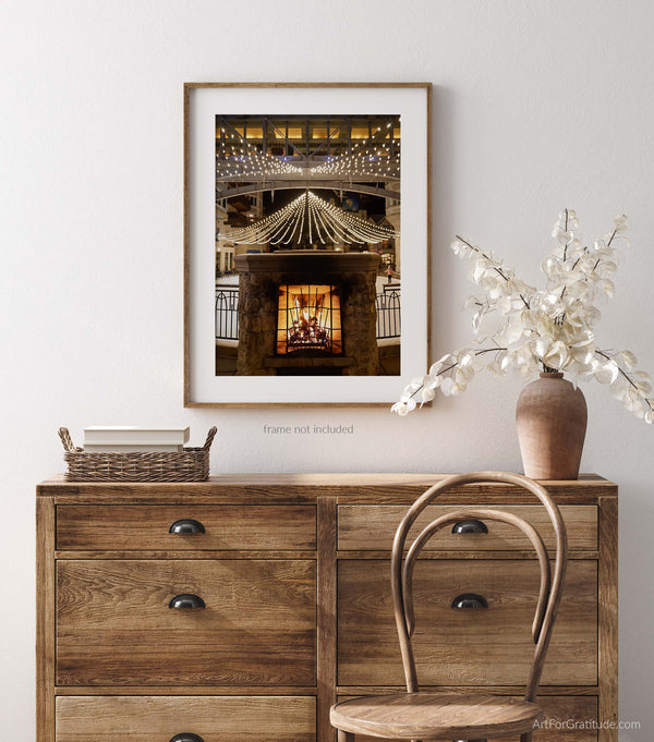 Fireplace in Lionshead Village, Vail Colorado Fine Art Photography Print