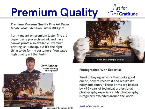 Premium high quality fine art photography prints by Jeff Schear for Art For Gratitude