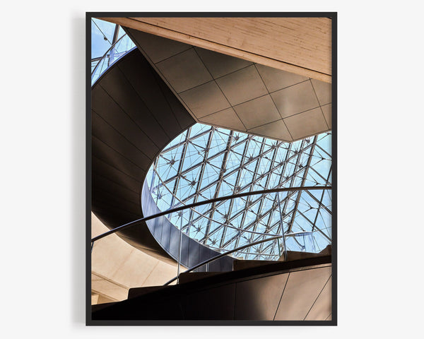 Staircase At Louvre Museum Pyramid, Paris France Photography Print