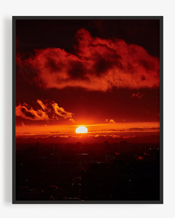 Chicago Red Sunset, Chicago Illinois Fine Art Photography Print