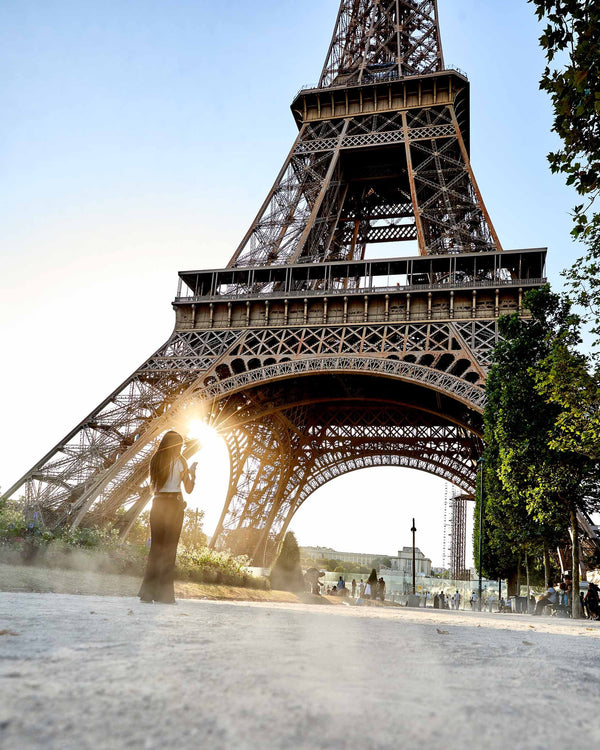 Eiffel Tower And Woman At Sunset, Paris France Fine Art Photography Print