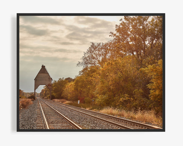 Fall Railroad Scene, New Buffalo Michigan Fine Art Photography Print