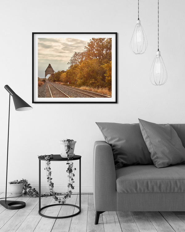 Fall Railroad Scene, New Buffalo Michigan Fine Art Photography Print