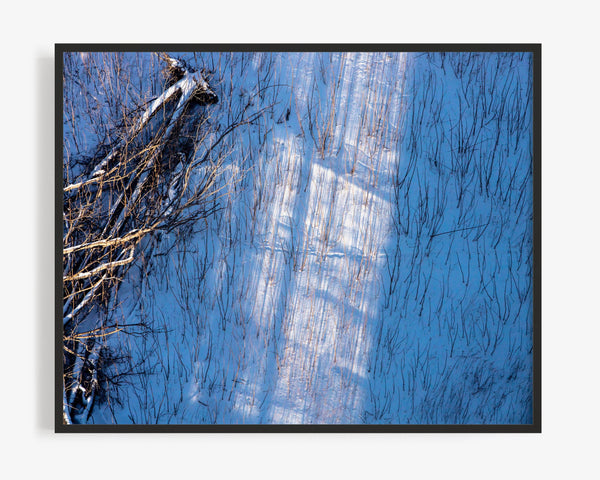 Winter Field At Sunset Overhead, Chicago Illinois Fine Art Photography Print
