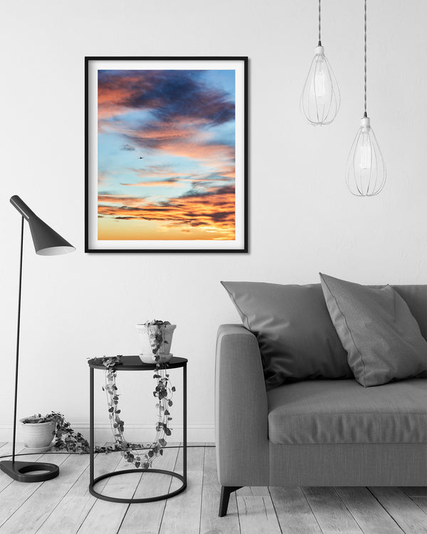 Chicago Sunset Sky With Plane, Chicago Illinois Fine Art Photography Print