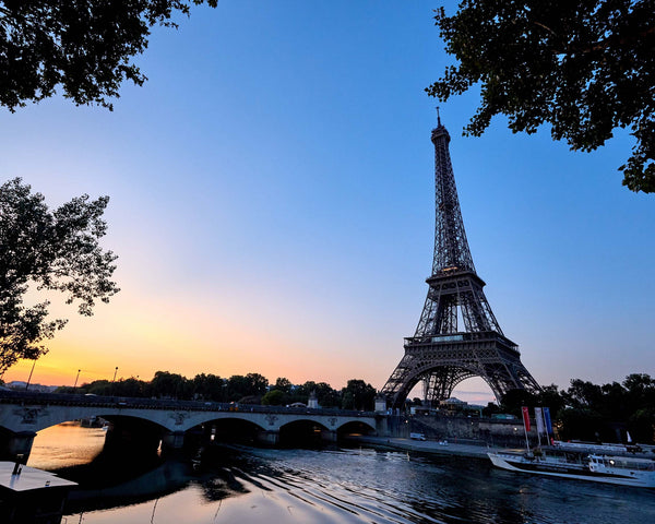 Eiffel Tower On River Siene At Sunrise, Paris France Fine Art Canvas Print