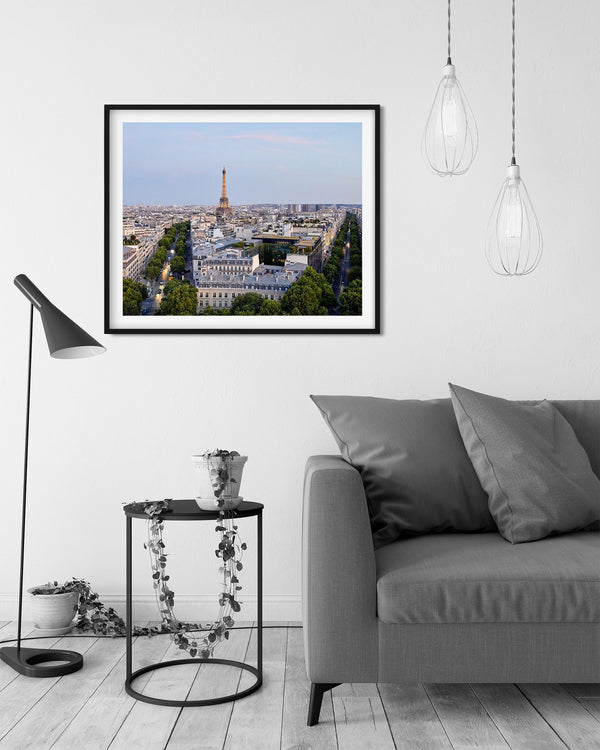 Paris City View with Eiffel Tower, Paris France Photography Print