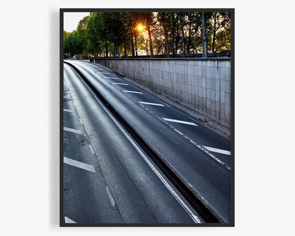 Empty Paris Highway, Paris France Fine Art Photography Print