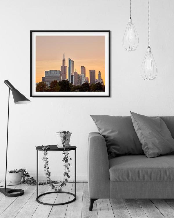 Chicago Cityscape Looking West, Chicago Illinois Fine Art Photography Print