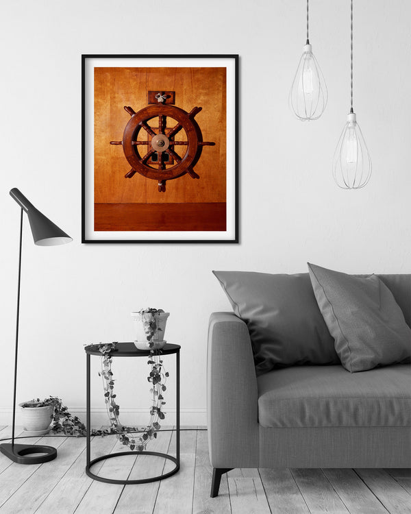 Ship Steering Wheel On Abegweit Ferry, Chicago Illinois Fine Art Photography Print