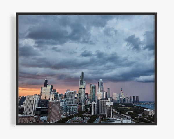 South Loop Neighborhood Sunset, Chicago Illinois Photography Print
