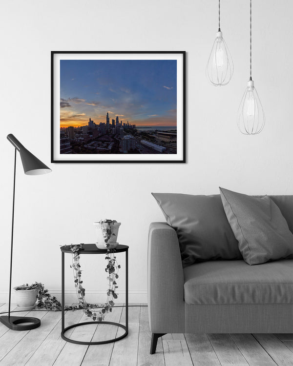 South Loop Sunset Cityscape, Chicago Illinois Fine Art Photography Print