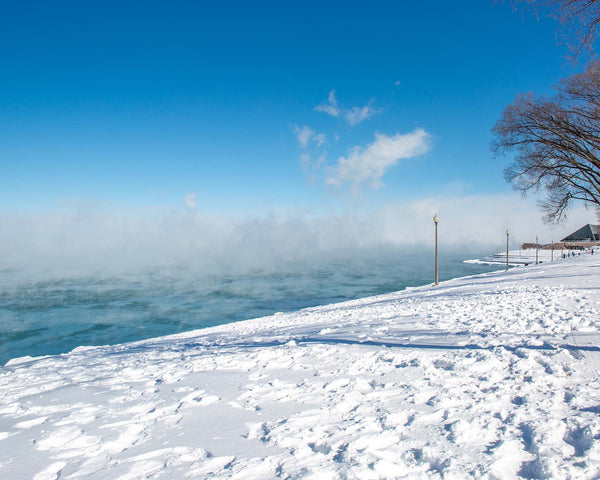 Steam Rising Off Frozen Lake Michigan, Chicago Illinois Fine Art Photography Print