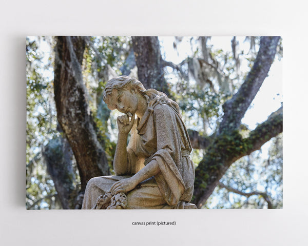 Bonaventure Cemetery Statue Of Woman, Savannah Georgia Fine Art Canvas Print