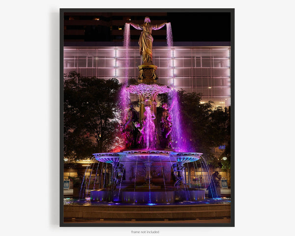 Fountain Square At Night, Cincinnati Ohio Fine Art Photography Print