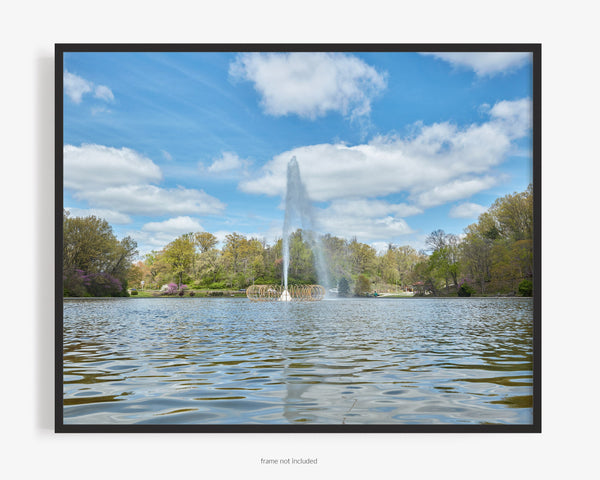Mirror Lake Fountain At Eden Park, Cincinnati Ohio Fine Art Photography Print
