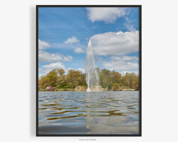 Mirror Lake Fountain At Eden Park, Cincinnati Ohio Fine Art Photography Print