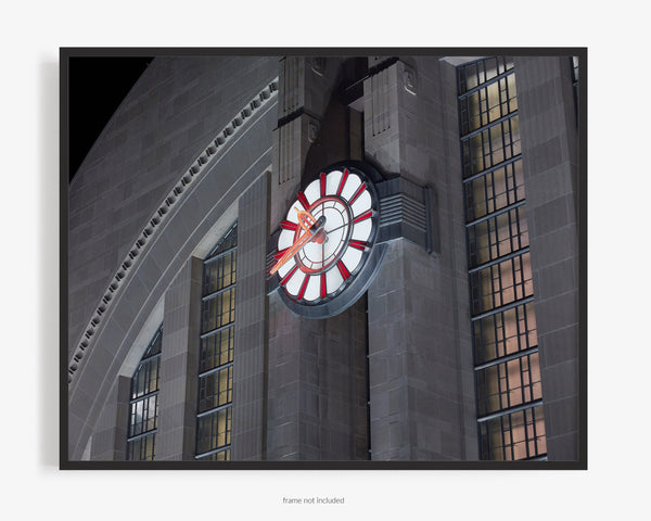 Clock On Museum Center At Union Terminal, Cincinnati Ohio Fine Art Photography Print