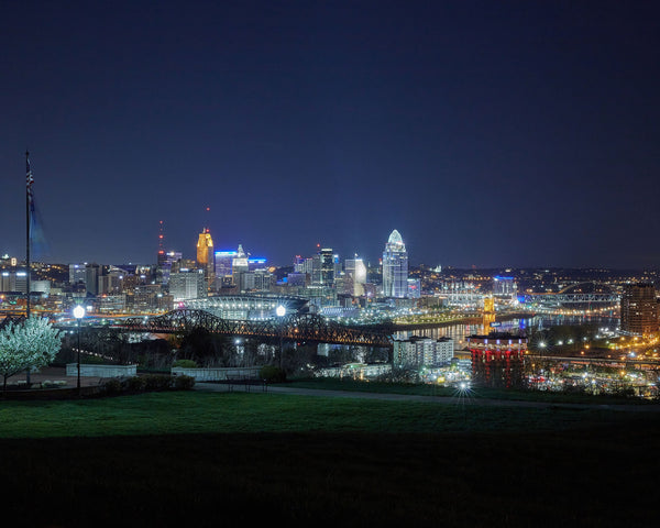 Cincinnati Cityscape At Night, Cincinnati Fine Art Photography Print